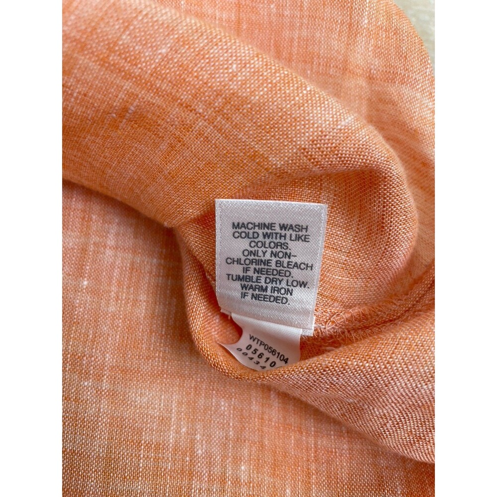 J Jill Love Linen Women’s Size 2x Peach Button Shirt Collared Long Sleeve - Picture 8 of 9